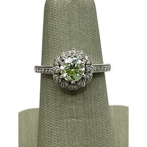 14K White Gold Hearts on Fire Diamond Flower Ring (11483)